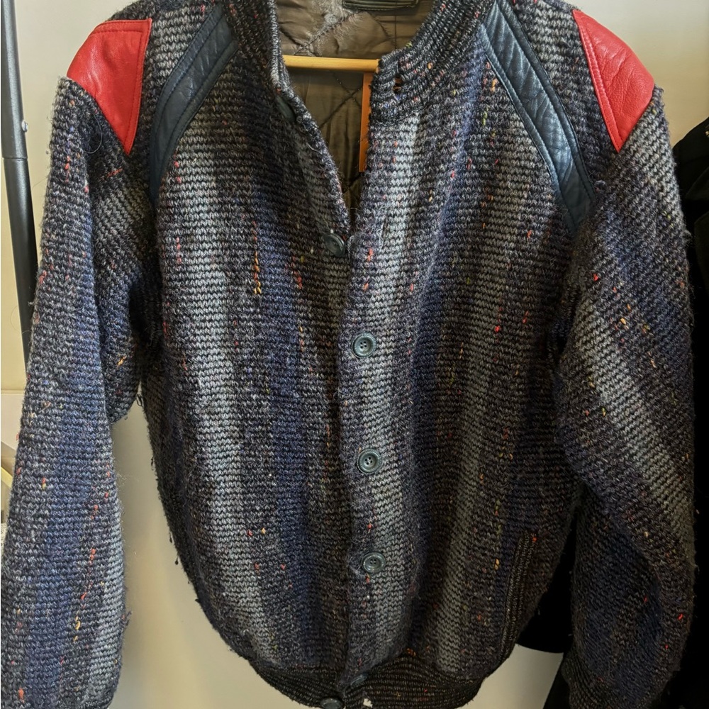 Vintage Italian Knit Bomber Jacket